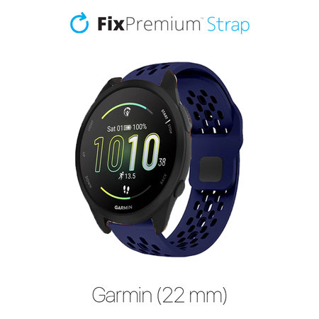 FixPremium - Univerzální silikonový řemínek pro Garmin (22 mm), modrý