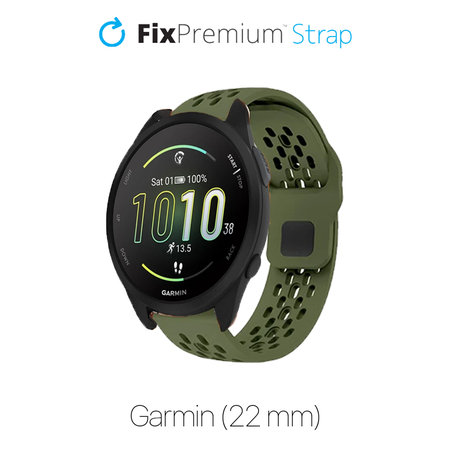 FixPremium - Univerzální silikonový řemínek pro Garmin (22 mm), zelený