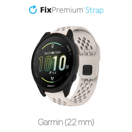 FixPremium - Univerzální silikonový řemínek pro Garmin (22 mm), bílý