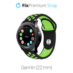 FixPremium - Silikonový sportovní řemínek pro Garmin (22 mm), černý