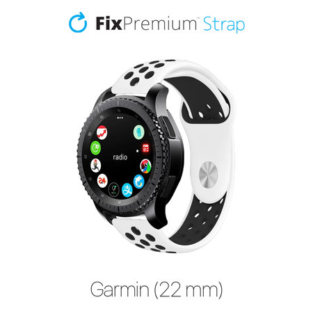 FixPremium - Silikonový sportovní řemínek pro Garmin (22 mm), bílý