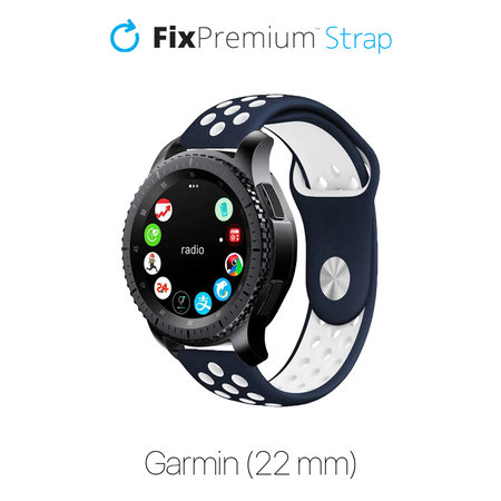 FixPremium - Silikonový sportovní řemínek pro Garmin (22 mm), modrý