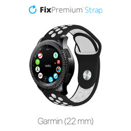 FixPremium - Silikonový sportovní řemínek pro Garmin (22 mm), černý