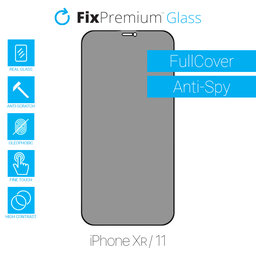 FixPremium Privacy Anti-Spy Glass - Tvrzené sklo pro iPhone XR a 11