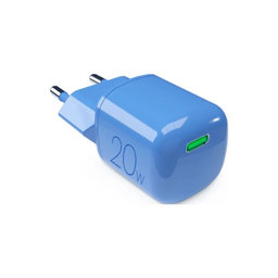 PURO - Nabíjecí Adaptér MiniPro USB-C, GaN, 20W, blue lagon