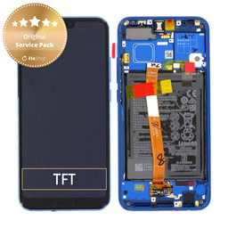 Huawei Honor 10 - LCD Displej + Dotykové Sklo + Rám + Baterie (Phantom Blue) - 02351XBP Genuine Service Pack