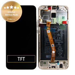 Huawei Mate 20 Lite - LCD Displej + Dotykové Sklo + Rám + Baterie (Platinum Gold) - 02352DKN, 02352GTV Genuine Service Pack