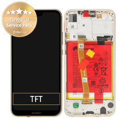 Huawei P20 Lite - LCD Displej + Dotykové Sklo + Rám + Baterie (Gold) - 02351WRN Genuine Service Pack