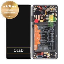 Huawei P30 Pro, P30 Pro 2020 - LCD Displej + Dotykové Sklo + Rám + Baterie (Black) - 02352PBT, 02355UMW, 02354NAK, 02355UNB Genuine Service Pack