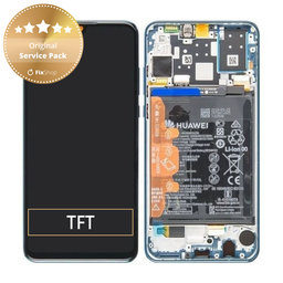 Huawei P30 Lite - LCD Displej + Dotykové Sklo + Rám + Baterie (Peacock Blue) - 02352RQA Genuine Service Pack