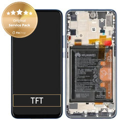 Huawei P Smart Z, Y9 Prime (2019) - LCD Displej + Dotykové Sklo + Rám + Baterie (Sapphire Blue) - 02352RXU Genuine Service Pack