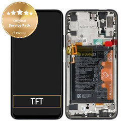 Huawei P Smart Pro - LCD Displej + Dotykové Sklo + Rám + Baterie (Black) - 02352YLP Genuine Service Pack