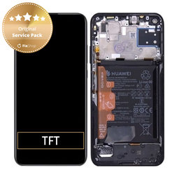 Huawei P40 lite - LCD Displej + Dotykové Sklo + Rám + Baterie (Midnight Black) - 02353KFU Genuine Service Pack