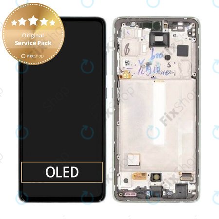 Samsung Galaxy A52s 5G A528B - LCD Displej + Dotykové Sklo + Rám (Awesome Mint) - GH82-26861E, GH82-26863E, GH82-26910E, GH82-26909E Genuine Service Pack