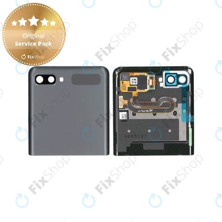 Samsung Galaxy Z Flip 5G F707B - LCD Displej + Dotykové Sklo + Rám (Vnější) (Mystic Gray) - GH96-13806A Genuine Service Pack