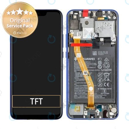 Huawei P Smart Plus (Nova 3i) - LCD Displej + Dotykové Sklo + Rám + Baterie (Iris Purple) - 02352BUH Genuine Service Pack