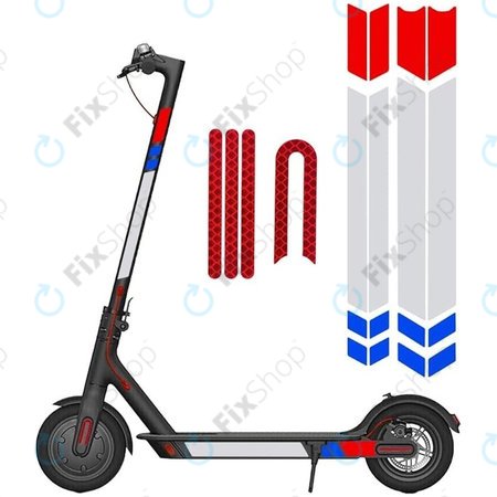 Xiaomi Mi Electric Scooter 1S, 2 M365, Essential, Pro, Pro 2 - Reflexní Nálepky (A)