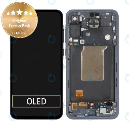 Samsung Galaxy A55 A556B - LCD Displej + Dotykové Sklo + Rám (Awesome Navy) - GH82-34305A Genuine Service Pack