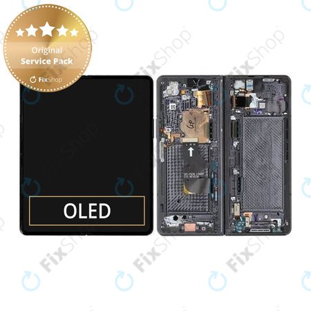 Samsung Galaxy Z Fold 4 F936B - LCD Displej + Dotykové Sklo + Rám (Phantom Black) - GH82-29461A, GH82-29462A Genuine Service Pack