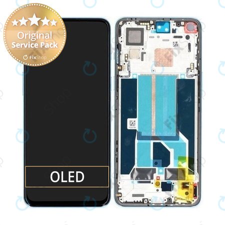 OnePlus Nord 2 5G - LCD Displej + Dotykové Sklo + Rám (Blue Haze) - 2011100359 Genuine Service Pack