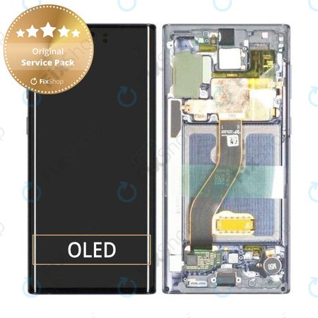 Samsung Galaxy Note 10 - LCD Displej + Dotykové Sklo + Rám (Aura Glow) - GH82-20817C, GH82-20818C Genuine Service Pack