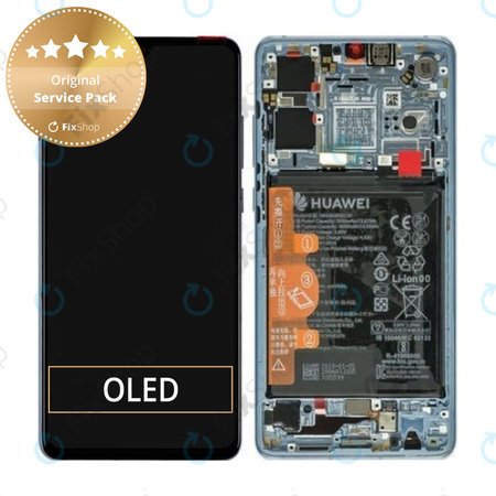 Huawei P30 - LCD Displej + Dotykové Sklo + Rám + Baterie (Breathing Crystal) - 02352NLP, 02354HMF, 02354KUB Genuine Service Pack