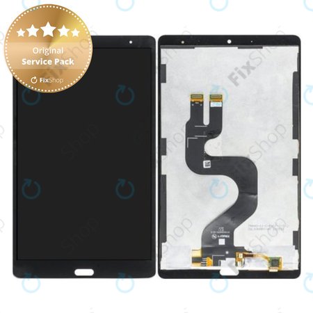 Huawei Mediapad M5 8 - LCD Displej + Dotykové Sklo + Rám + Čtečka Otisku Prstu (Space Grey) - 02351VKB Genuine Service Pack