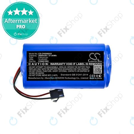 Cecotec Conga 900, 1000, 2000, 5000-series, Excellence 990, Mamibot ExVac 600, 800-series, Neatsvor X500 - Baterie CONG1002 Li-Ion 14.4V 2600mAh HQ