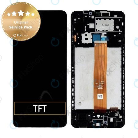 Samsung Galaxy A12 A125F, A022F - LCD Displej + Dotykové Sklo + Rám (Black) - GH82-24490A, GH82-24491A Genuine Service Pack