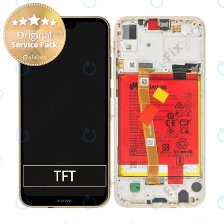 Huawei P20 Lite - LCD Displej + Dotykové Sklo + Rám + Baterie (Gold) - 02351WRN Genuine Service Pack