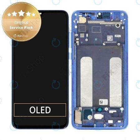 Xiaomi Mi 9 Lite - LCD Displej + Dotykové Sklo + Rám (Aurora Blue) - 561010033033, 5600040F3B00 Genuine Service Pack