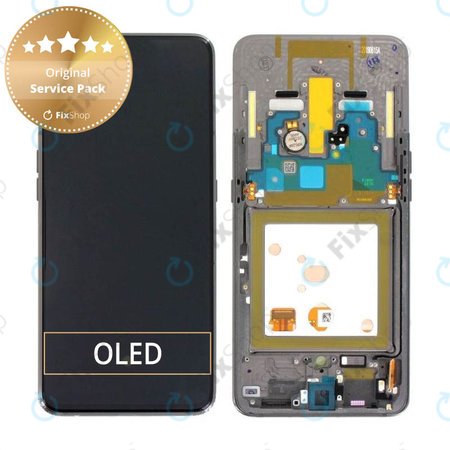 Samsung Galaxy A80 A805F - LCD Displej + Dotykové Sklo + Rám (Phantom Black) - GH82-20348A, GH82-20390A, GH82-20368A Genuine Service Pack