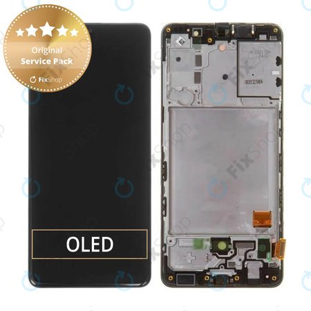 Samsung Galaxy A41 A415F - LCD Displej + Dotykové Sklo + Rám (Prism Crush Black) - GH82-22860A, GH82-23019A Genuine Service Pack