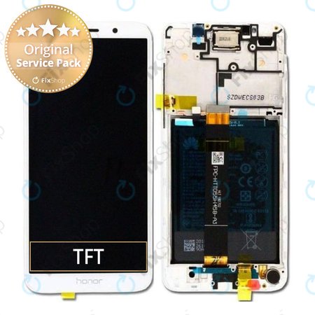 Huawei Honor 7S - LCD Displej + Dotykové Sklo + Rám + Baterie (White) - 02351XHT Genuine Service Pack