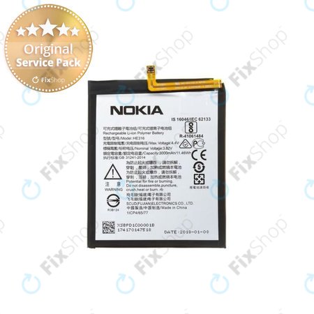 Nokia 6 - Baterie HE335, HE316, HE317 3000mAh - BPPLESG002B, BPPLE00003S Genuine Service Pack