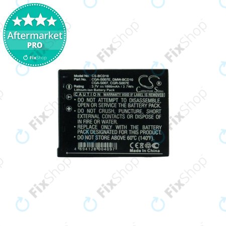 Panasonic Lumix DMC-TZ1, TZ2, TZ3, TZ4, TZ5, TZ11, TZ15, TZ50 - Baterie CGA-S007 / CGR-S007 Li-Ion 1000mAh HQ