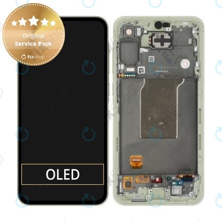 Samsung Galaxy A55 A556B - LCD Displej + Dotykové Sklo + Rám (Awesome Lemon) - GH82-34305D Genuine Service Pack